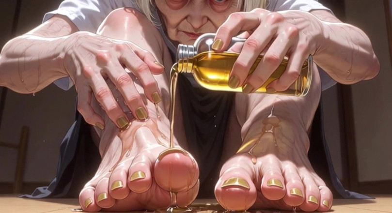 YOUR BEST FANTASY: 87letá babička Smyslná masáž nohou olejem - nádherné nohy a nehty