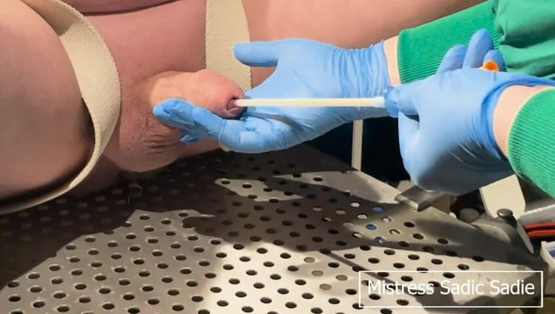 Sadic Sadie: A Simple Catheter Demonstration, Widen His Urethra