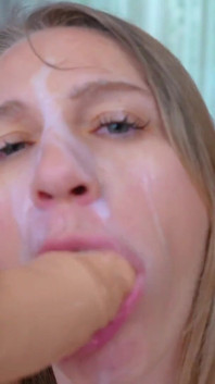 Dildo Sucking and Cum All Over My Face