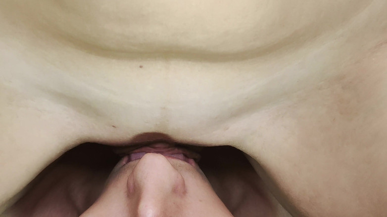 Nipple Stock: Wet pulsing vulva slides on man's tongue