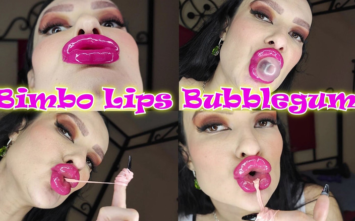 Princess18_: Enormi labbra rossetto rosa lucide, gomma da masticare, vibrazione delle...