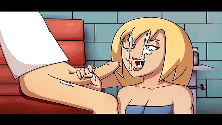 Hentai World: Lékařské kouření amity park, sperma po celém obličeji