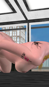 Conference Table Solo: 3D Cartoon Girl in Doggy Rubs Pussy for Multiple Orgasms