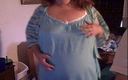 BBW nurse Vicki adventures with friends: BBW redhead dancing cam show in blue outfit