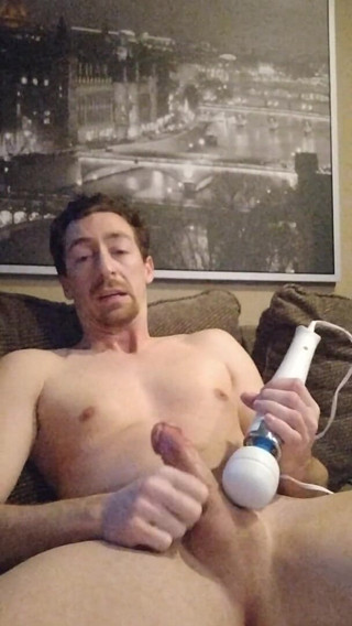 Big Daddy Dommmm: First time using Hitachi wand on my dick on camera