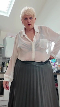 White Shirt, Pleated Skirt and Stockings