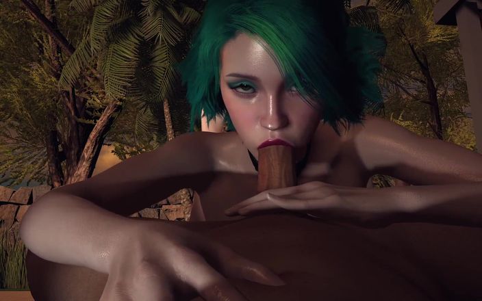 Wraith ward: Smoking Hot Girl With Green Hair Gives a Sloppy Blowjob...