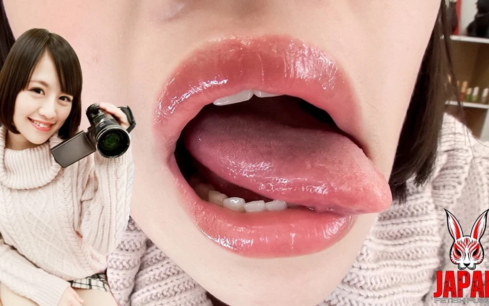 Japan Fetish Fusion: Moe Hazuki's Provocative Mouth Tongue and Saliva POV; Selfie Seduction
