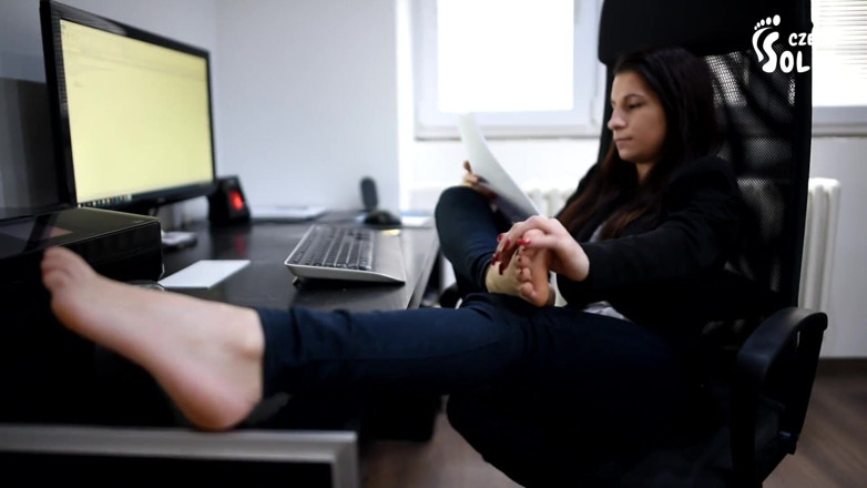 Czech Soles - foot fetish content: Bureau office girl's sexy feet