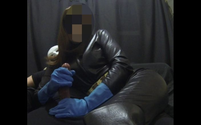 The flying milk wife handjob: Smoking Fetish Wife in Rubber Gloves Jerking Me