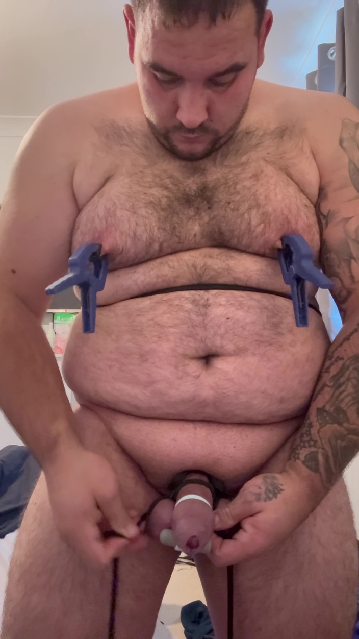 Shaun Cbt: Pesada escravidão de pau com grampos de mamilo