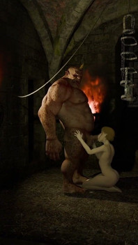 Dungeon Domination: Orc Breaks Elven Girl with Rough Assfuck & Cum