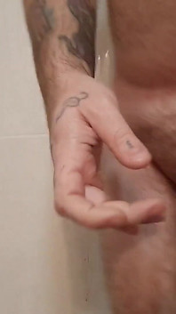 Hairy Man Pees Before Showering and Starts Masturbating Until He Cums