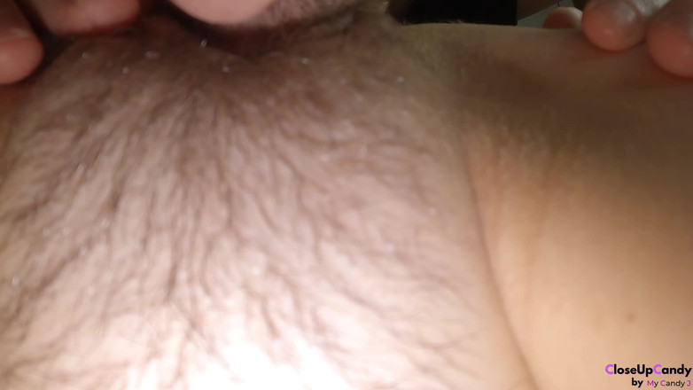 CloseUpCandy: Eating Sweet Unshaved Pussy Until Squirting Orgasm - Extreme Close up...