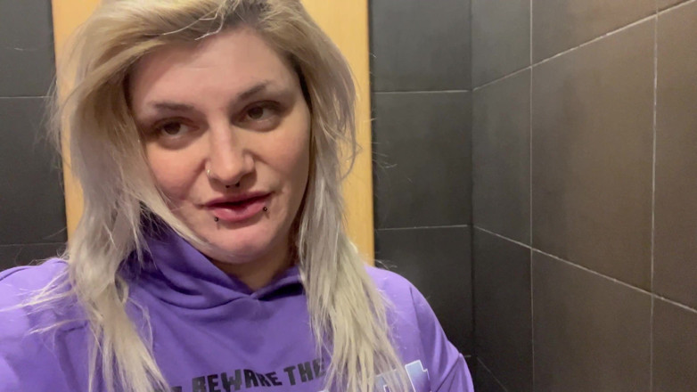 EeveeXo: Gym Girl Public Toilet Pissing