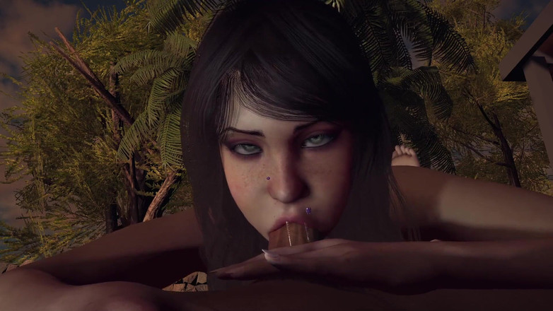 Wraith ward: Buena chica intenta una gran polla en su boca - 3D porno