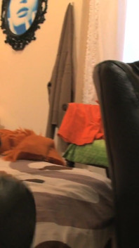 Asian chick knows how to treat this horny dude in the living room