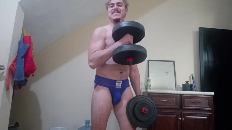 Tabasco Jake: Handsome White Latino Working Out in Jockstrap