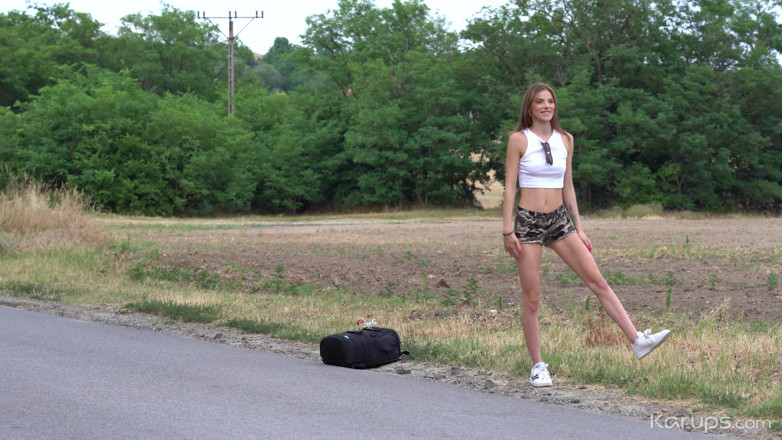 Karups Private Collection: Skinny teen hitchhiker catches a ride with a tatted up...
