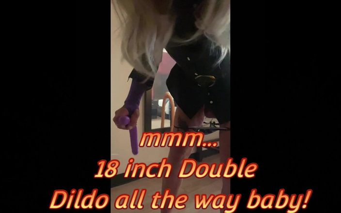 Dominiqueinheels: 30 cm dubbele dildo de hele weg