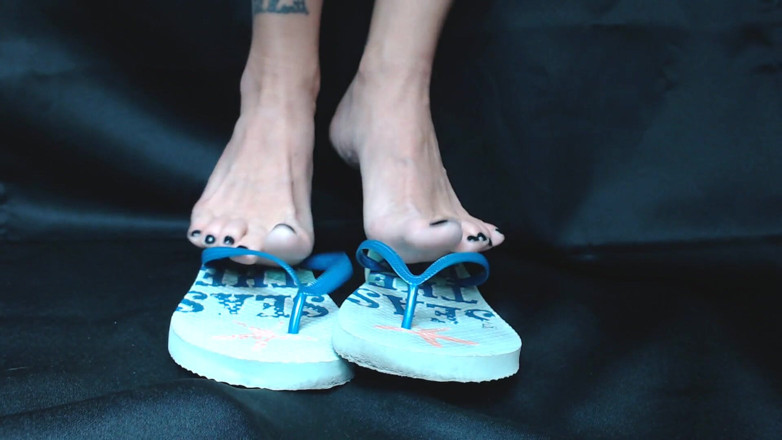 Abby Anna: Blå gummi flip flops sko leker