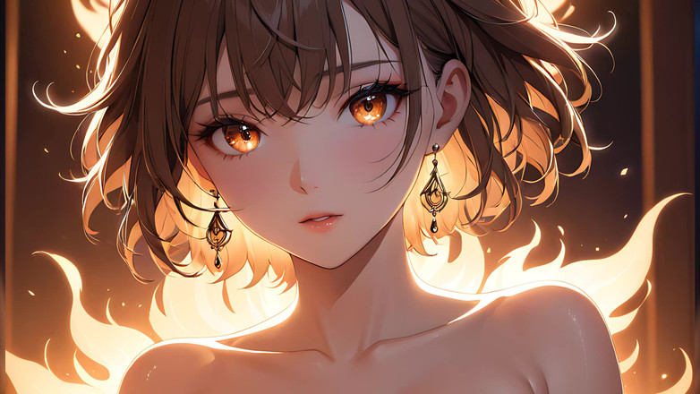 LustRender: Ember Kiss: o tânără frumoasă aprinsă de o flacără mică