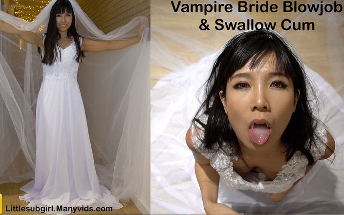 Littlesubgirl: Une mariée vampire taille une pipe et avale du sperme - 4k