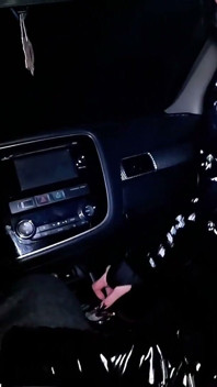 Night Pickup Downjacket MILF Fantasy. Smoking, Car Blowjob and Cum on Glossy Jacket