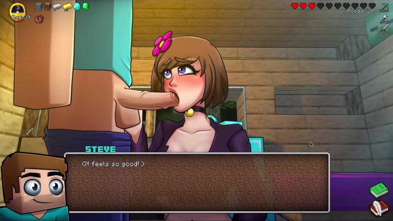 Alita: Hornycraft Minecraft parody - Steve riceve un salivoso pompino deepthroat da...