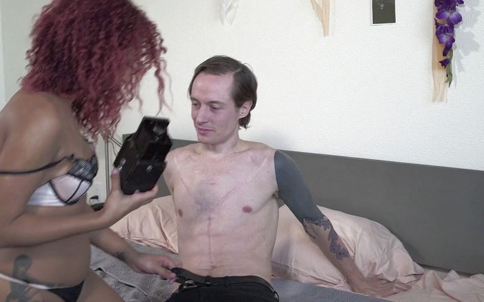 Adam &amp; Eve: Ebony redhead slut takes it in the pussy