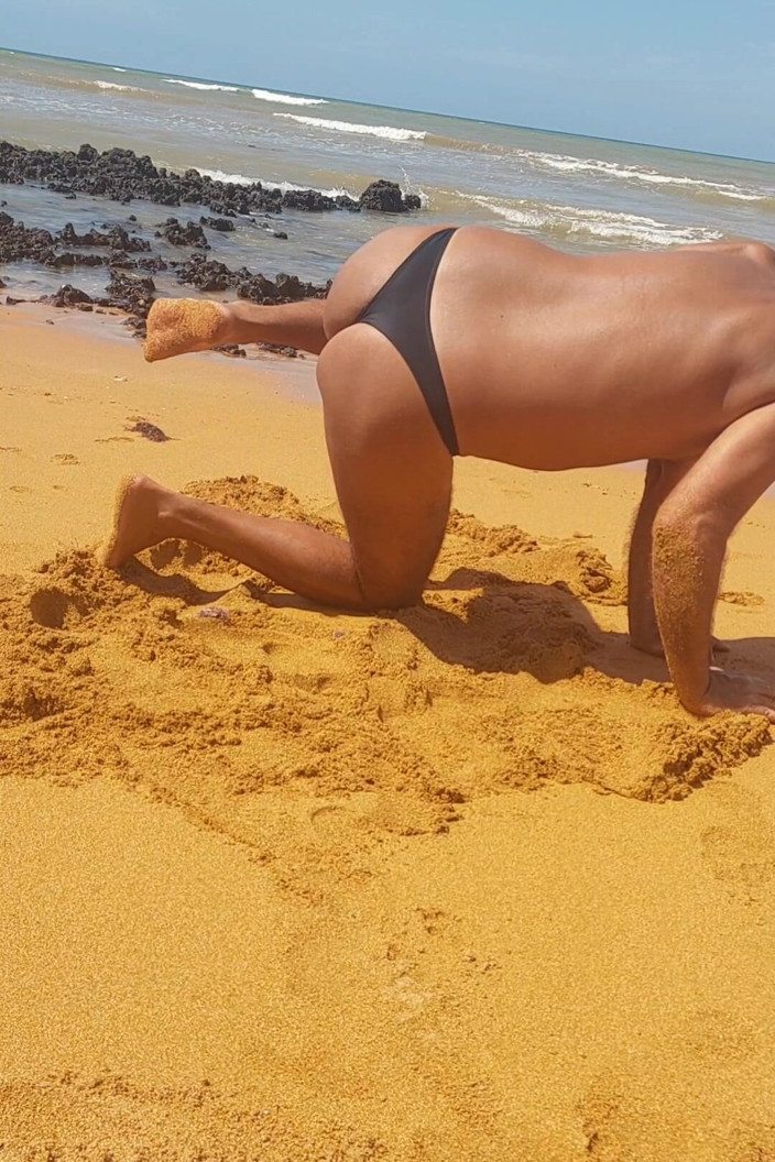 Ladysilvas: Ladysilva on the Beach in Panties Hot Ass
