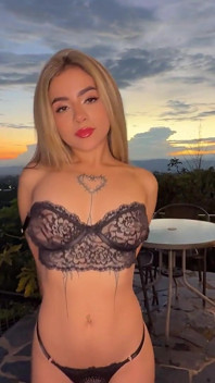 Facial! Beautiful Colombian Blonde Getting Fucked in a Chalet