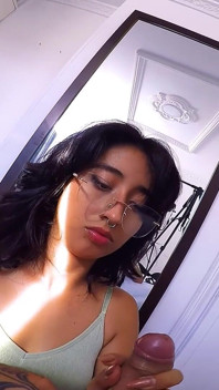 Hot Blowjob with Sexy Tattoed School Babe
