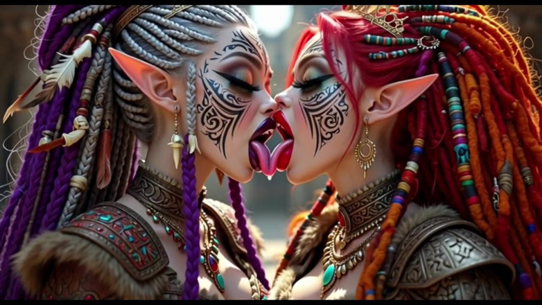 Hot girl dancing: Beautiful Elves Princess Kissing, Ai Animation