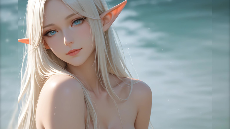 LustRender: Lustrender-diavoorstelling: naakte elfvrouw direct naar voren kijken - Ai video