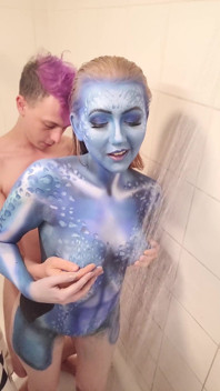 X-men Mystique barva na tělo, odstranění sprchy a šukání