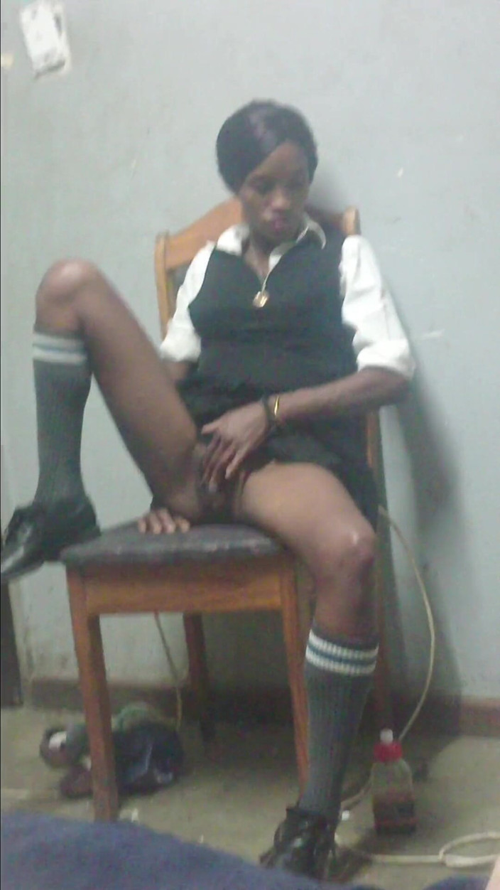 hothouse18xxx: Black Teenager Play with Black Pussy in Her School Uniform...