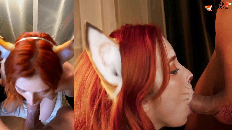 Sweetie Fox: Sevimli tilki büyük yarak emiyor - yüze boşalma