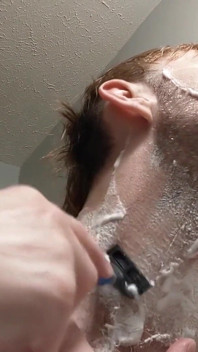 Shaving and trimming my cock, balls, and face