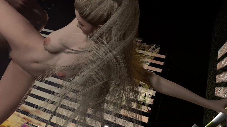 Anime strip club: 3D blonďatá učitelka tance Kala Nahá Její sexy tělo ošukané...