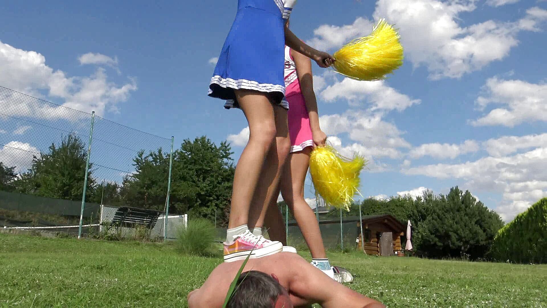 Cheerleader trampling fun!--Femdom Austria