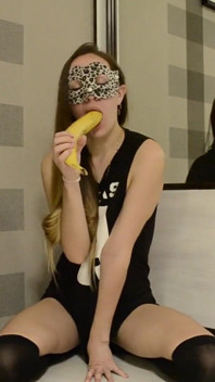 Big Banana Fuck My Shaved Pussy!