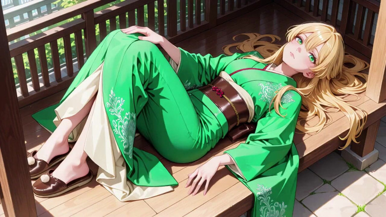 Tay Swift X: Lazy Japanese Corridor Morning, She Breathes Heavy Touching Her Chest...