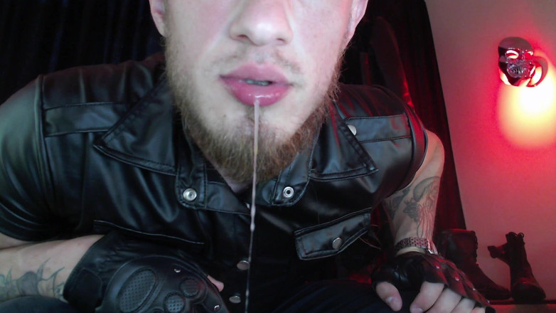 Hunky time: Leather Dominant Feeds with Saliva and a Foot