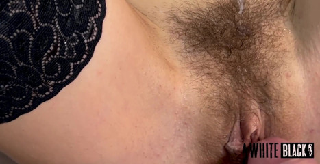 WhiteBlack: Neighbor in stockings fucks on fist and fat dick