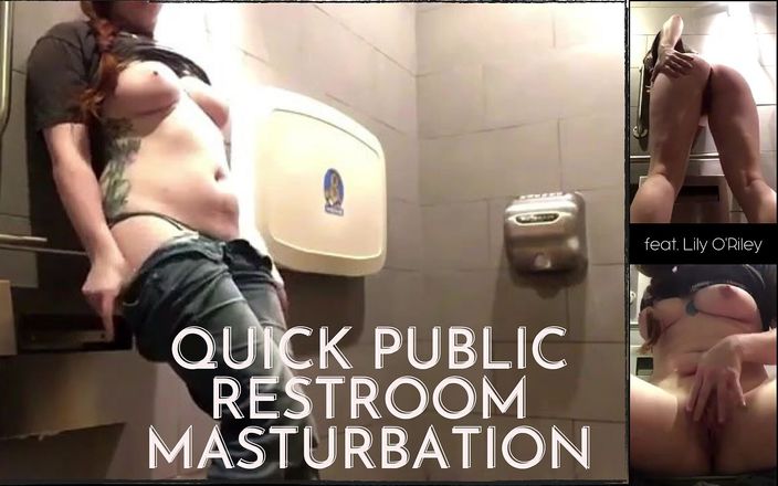 Lily O'Riley : fetish redhead: Quick Public Restroom Masturbation Show