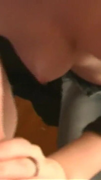 While Wife Is at Store Her Stepsister Blows Husband and Lets Him Cum All Over Her Sexy Tits