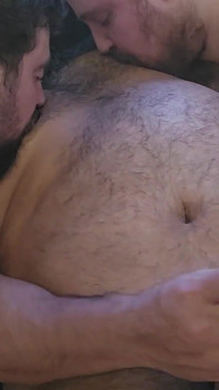 Stepdaddy's Thick Cock Splatters Us with Cum While We Lick His Nipples