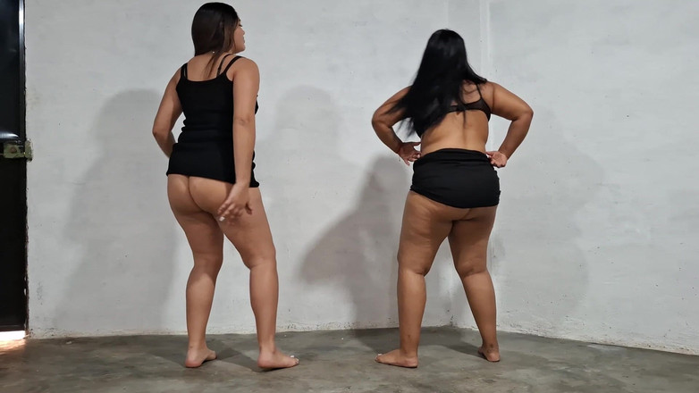 SugarPose: Two Big Ass Latina Girls Strip and Dance Together