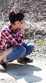 Desperate Girl with Full Bladder Has to Pee on a Dirt Road